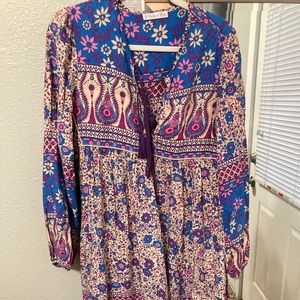 R.Vivimos boho printed shift dress
